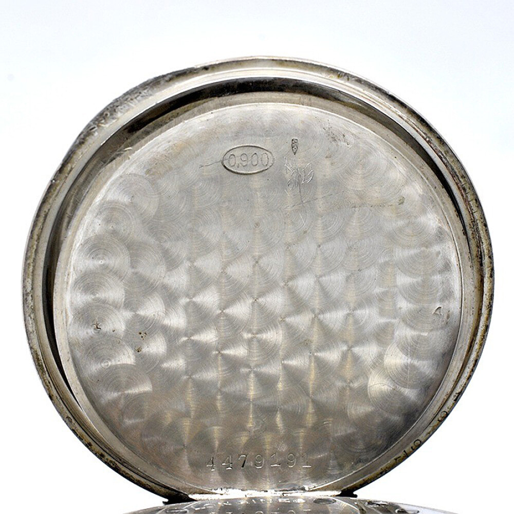 Reloj De Bolsillo En Plata Y Oro, 45,50 Mm, Escena De Caballo Y Jinete Reloj De Bolsillo En Plata Y Oro, 45,50 Mm, Escena De Caballo Y Jinete