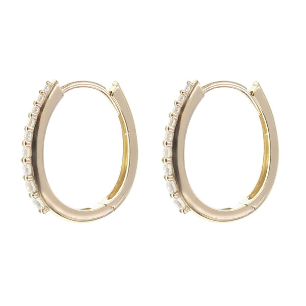 Aros Almond de oro amarillo 18k con circonias Aros Almond de oro amarillo 18k con circonias
