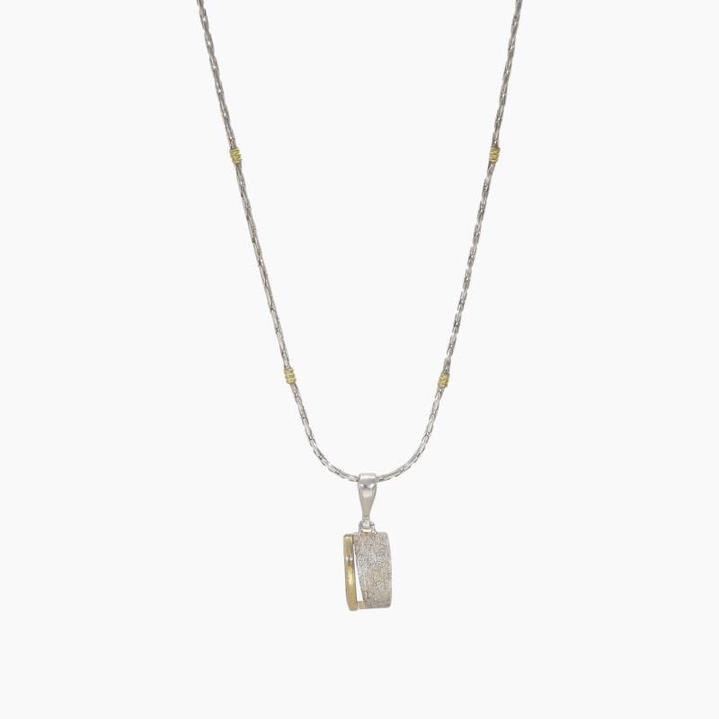 Cadena en plata 925 y Oro con colgante Cadena En Plata 925 Y Oro Con Colgante