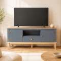 RACK PARA TV LINEA COLONIAL - MIEL/AZUL PETROLEO RACK PARA TV LINEA COLONIAL - MIEL/AZUL PETROLEO