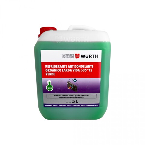 Wurth Anticongelante 50% 5L Organico Longlife Verde