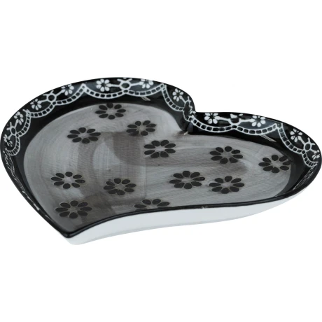 BOWL SET X2UDS CERAMICA CORAZON GRIS C/FLOR BEIGE 17.5X17.5X2CM DX190648-S2 BOWL SET X2UDS CERAMICA CORAZON GRIS C/FLOR BEIGE 17.5X17.5X2CM DX190648-S2