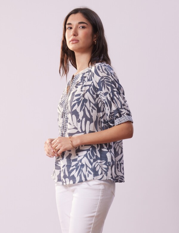 Blusa Cordel BLANCO/AZUL