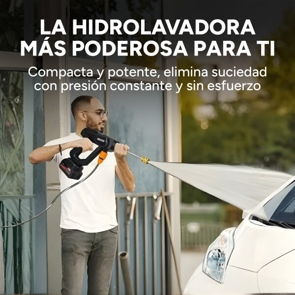 Pistola de Lavado Hidrolavadora Portátil Goldtech 2 Bat+Accs Color Negro