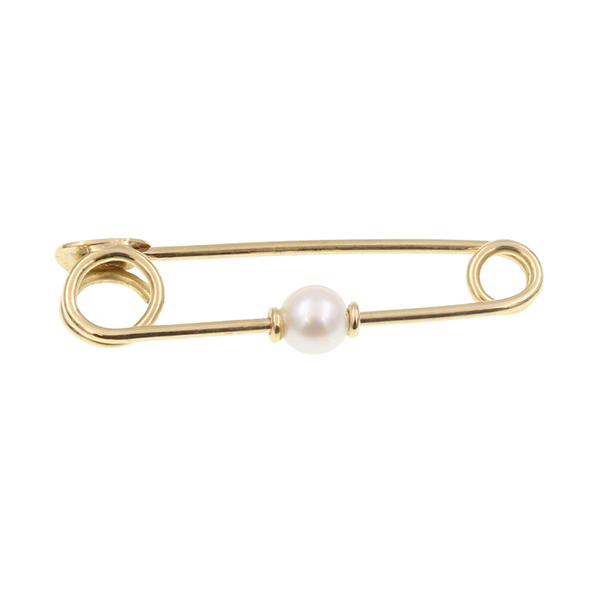 Prendedor Bebé de oro amarillo 18k y perla de cultivo. 