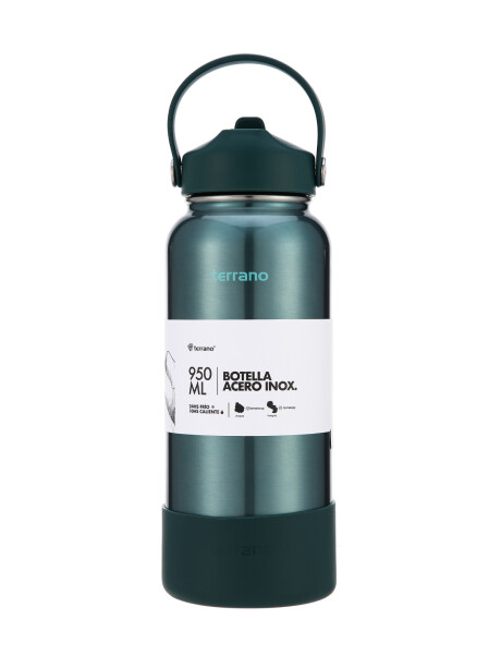 Botella Térmica con Pico 950mL. Verde Metalizado