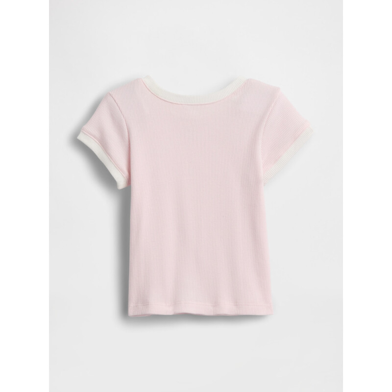 V-JPN IE RIB RINGER TEE CHERRY BLOSSOM
