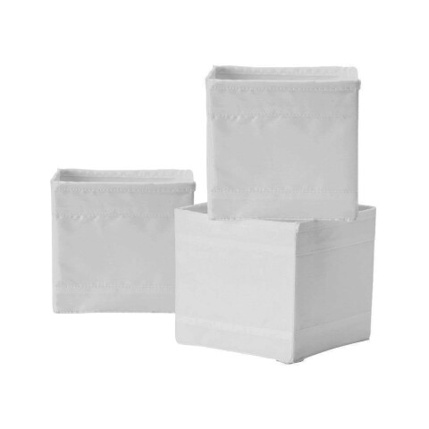 SET 3 ORGANIZADORES TELA BLANCO 14x14x13CM SET 3 ORGANIZADORES TELA BLANCO 14x14x13CM