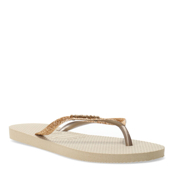 Sandalias de Mujer Havaianas Slim GLitter II Beige Arena - Dorado