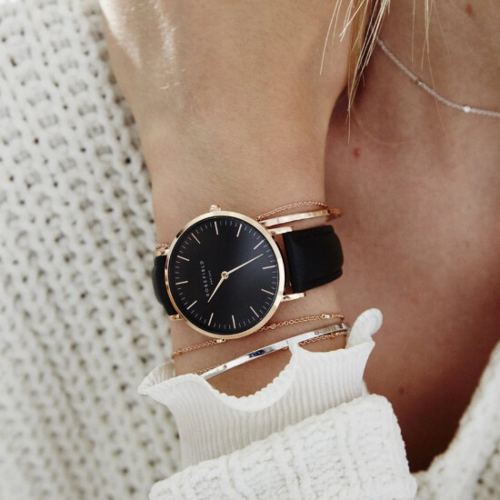 Reloj Rosefield The Bowery Cuero Negro BBBR-B11 0