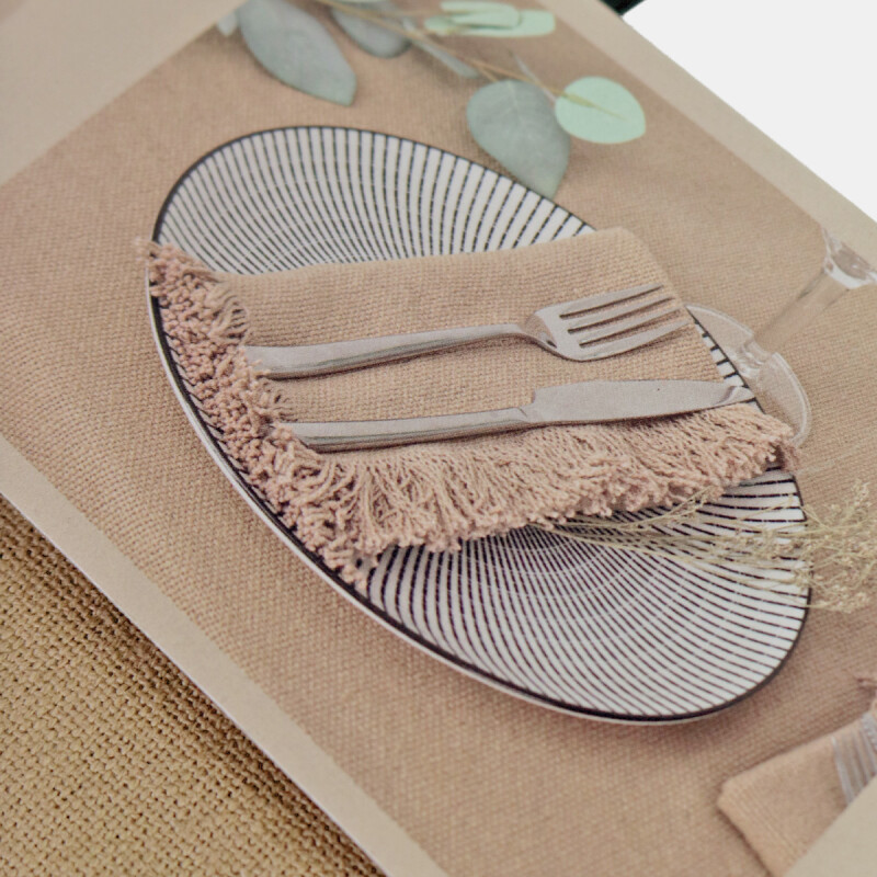 SERVILLETA DE TELA BEIGE 2PZAS 40X40CM Unica