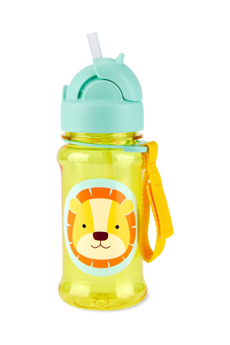 Botella de plástico Tritan, con sorbito, diseño león Botella de plástico Tritan, con sorbito, diseño león