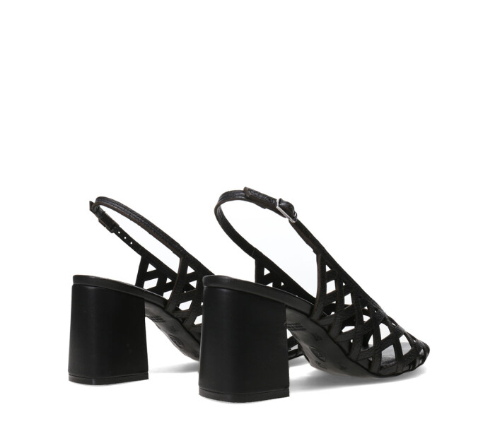 Sandalias de Mujer Bottero Cuero Calado Negro