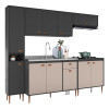 Mueble De Cocina Luna Modulada Premium 4 Módulos + Pileta Color Grafiti/cinamon Mueble De Cocina Luna Modulada Premium 4 Módulos + Pileta Color Grafiti/cinamon
