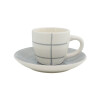 Taza de Café con Plato de Cerámica Beige Cuadrillé- Por Unidad Taza de Café con Plato de Cerámica Beige Cuadrillé- Por Unidad