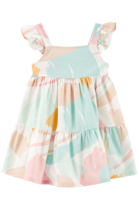 Vestido de algodón, escalonado, tonos pastel Vestido de algodón, escalonado, tonos pastel