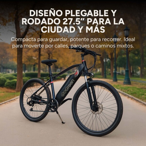 Bicicleta Electrica Gogreen Mountain 27.5 250W 36V Shimano Variante Color Negro