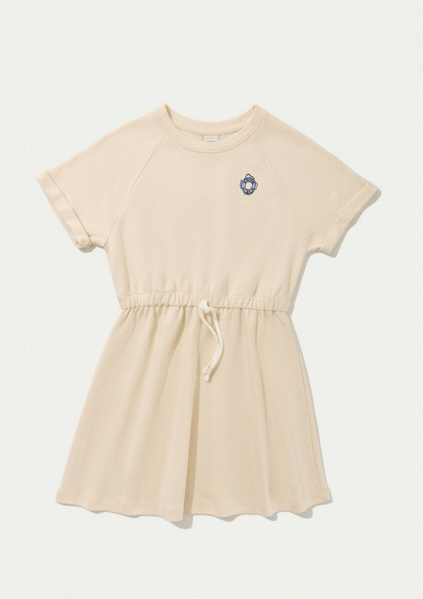 VESTIDO CORTO DE CORTE A - BEIGE 