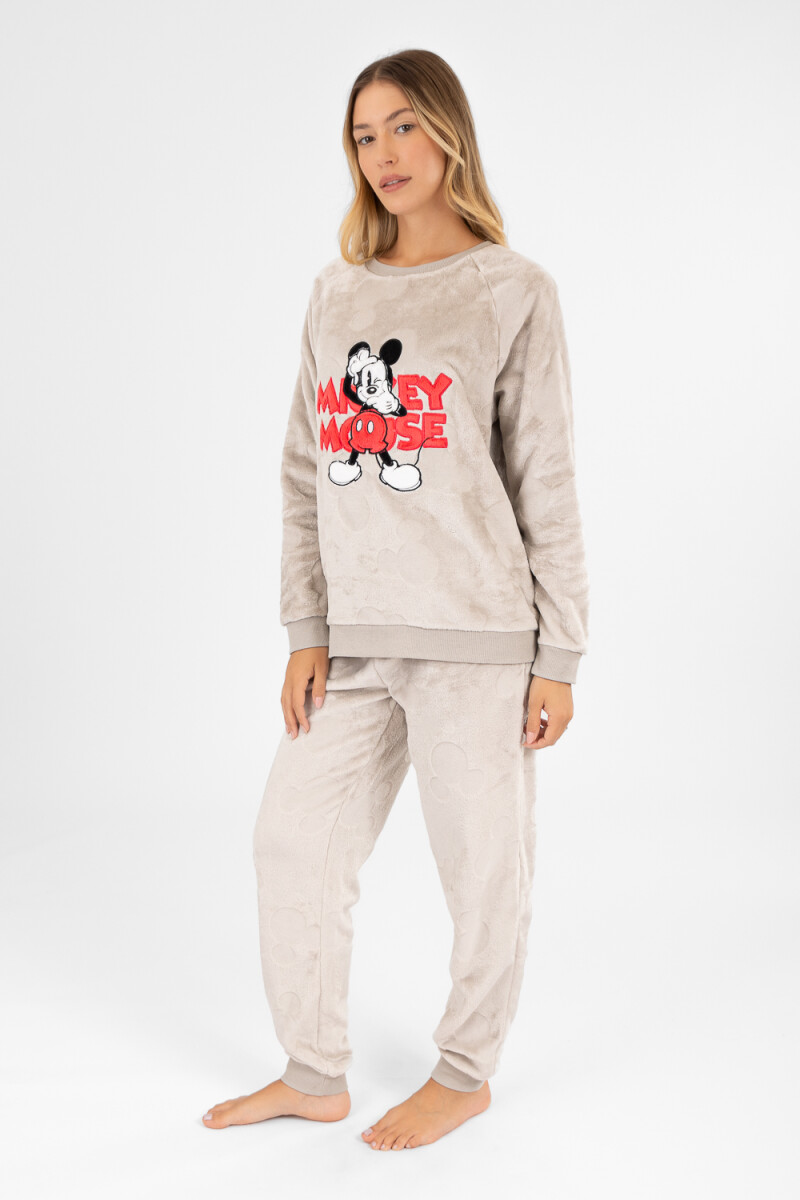 Pijama mickey grey fleece Gris melange