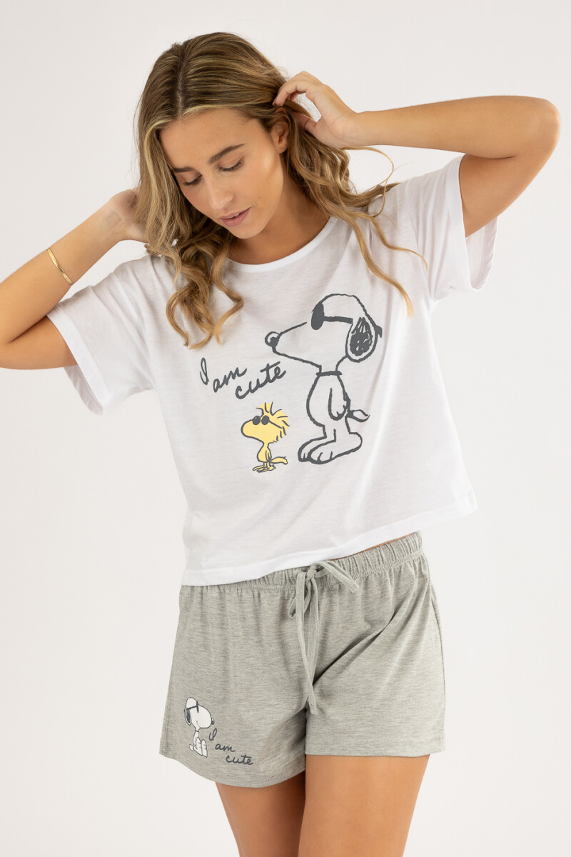 Pijama snoopy cute Blanco