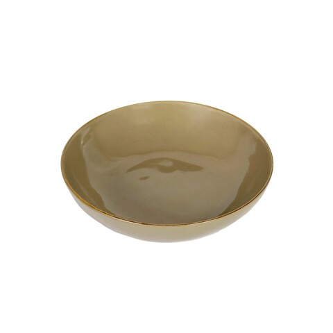 PLATO HONDO CERAMICA BEIGE 21X5.5CM Unica