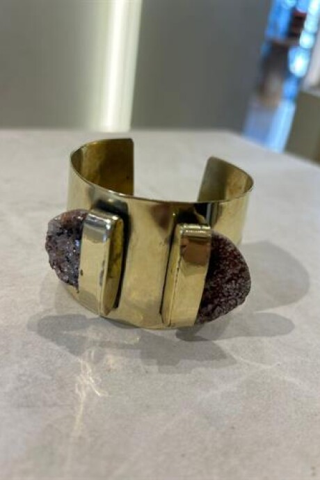 Doble Amatista Cuff Rosa Bronce