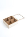 Caja Para Té Lyra, 4 Separaciones. Color Unico