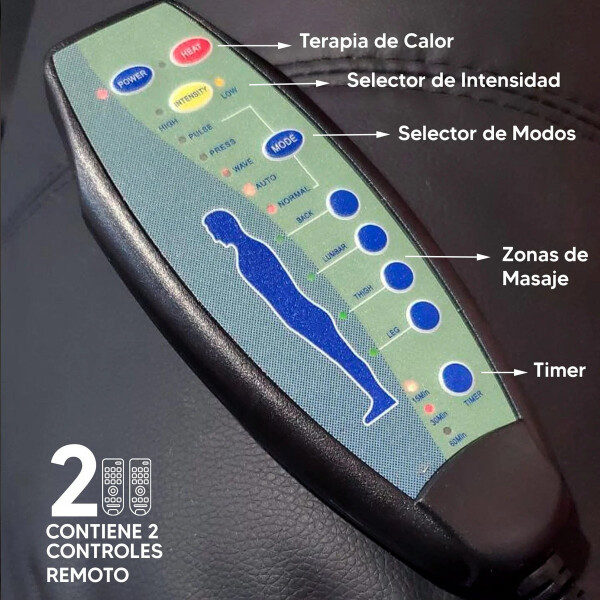 Sofá Sillón 2 Cuerpos Reclinable Masajeador Electrico Living Color Variante Crema