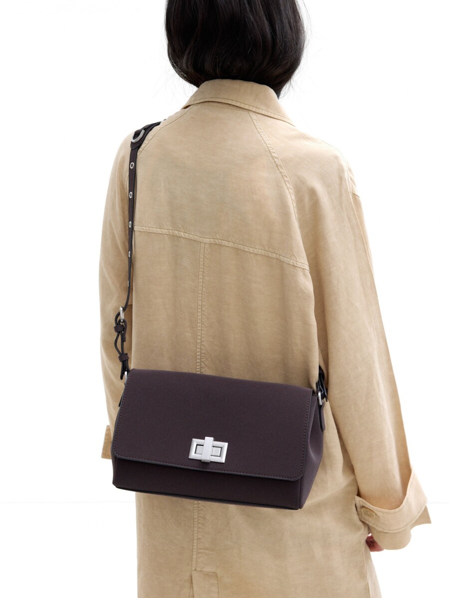 Bolso Bandolera Con Solapa marron