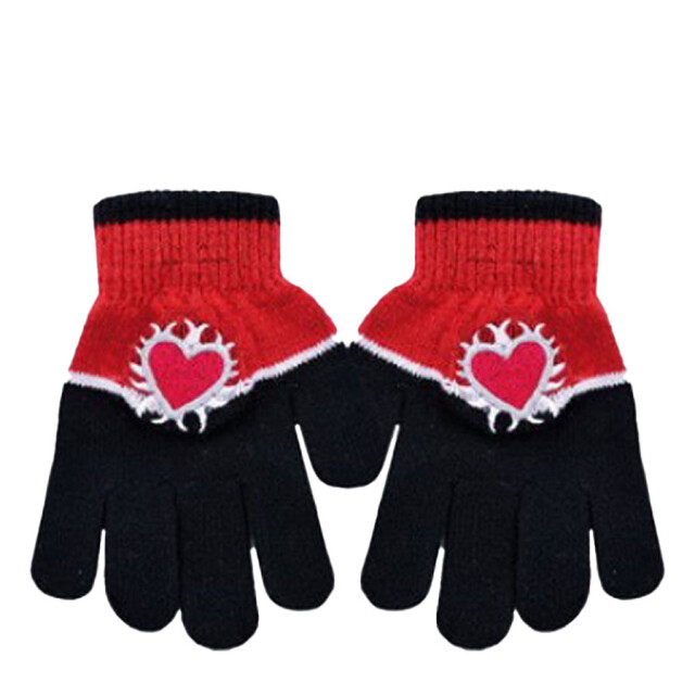 Guantes Infantiles Footy Corazón Negro - Rojo