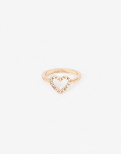 Anillos Chicos Strass Anillo Corazón Strass - Cristal