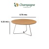 MESA DE CENTRO REDONDA - MADERA BLANCA Y PIE EN METAL GRAFITO - 70cms MESA DE CENTRO REDONDA - MADERA BLANCA Y PIE EN METAL GRAFITO - 70cms