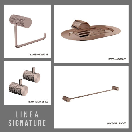 SET DE ACCESORIOS PARA BAÑO METAL SIGNATURE BRONCE ROSE GOLD BRONCE-ROSE GOLD