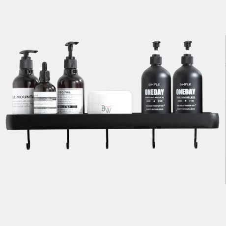 Estante Bruvic para Baño Minimalista con Ganchos 001