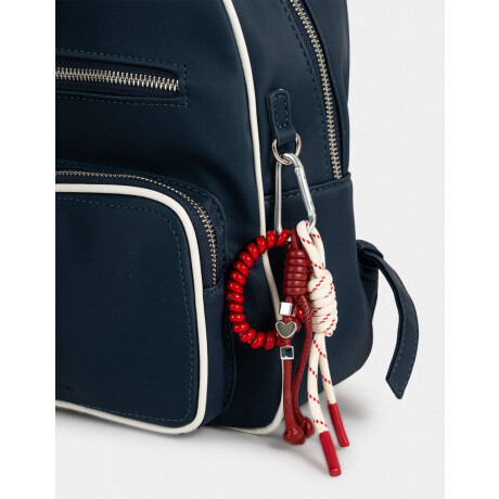 Mochila Cuerina Azul Azul Marino