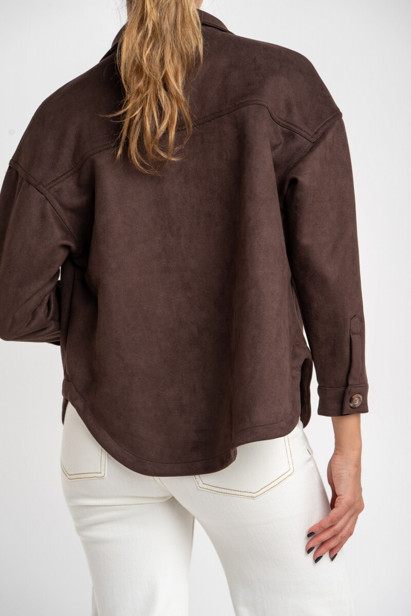 Sobrecamisa Gamuza Cuero Vegano Marron
