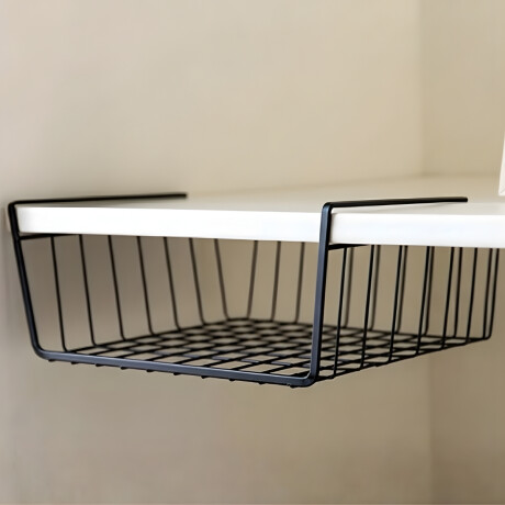 Cesto organizador bajo estante 40x26x14 NEGRO