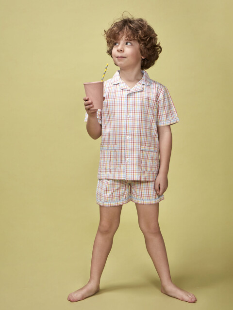 Pijama Cuadros Blanco