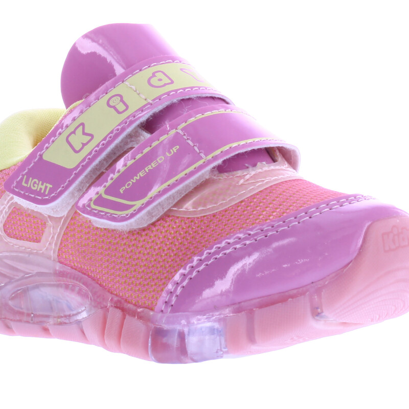 Championes de Niña KIDY con velcros Rosa - Amarillo