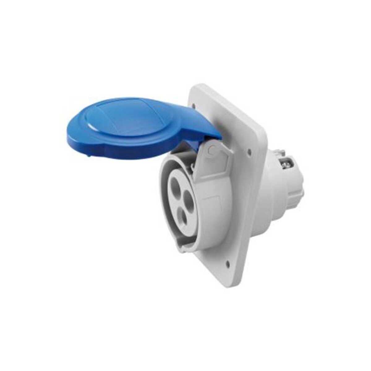 Tomacorriente de embutir industrial 2P+T 16A 6H 220V azul IP44 - GG2205 