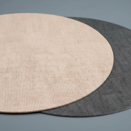 Mantel Individual Doble Cara Redondo Premium Tex en PVC Rosa/gris