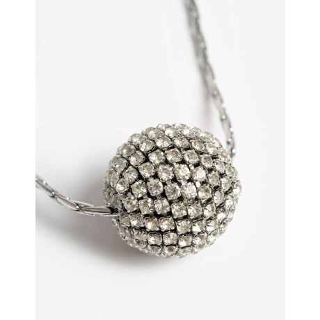 Collar Corto Bolon Strass Dorado