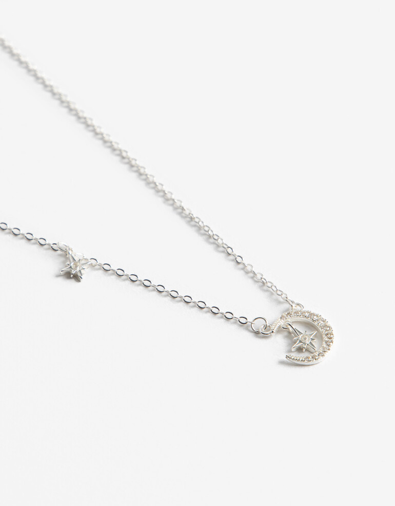 Cadena Corta con Dije Metal Cadena Con Dije Plata 925 - Plateado