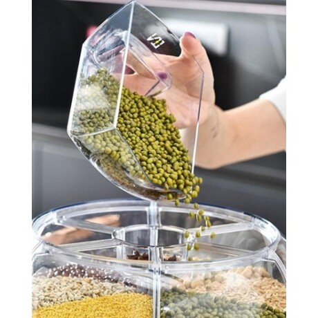 Dispensador de cereales giratorio con 6 divisiones Dispensador de cereales giratorio con 6 divisiones