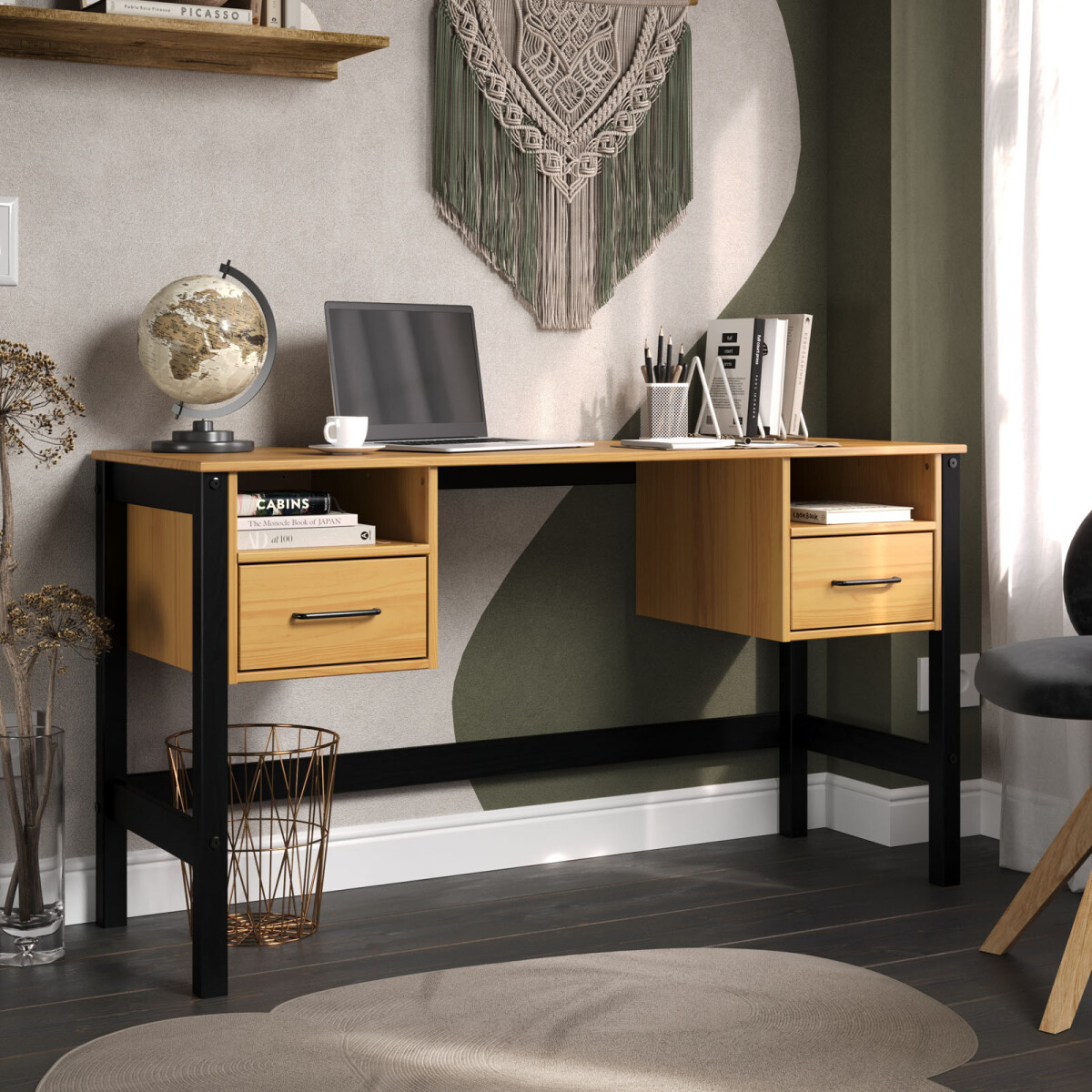 ESCRITORIO - MDF-Y-MADERA MARRON CAPRI 