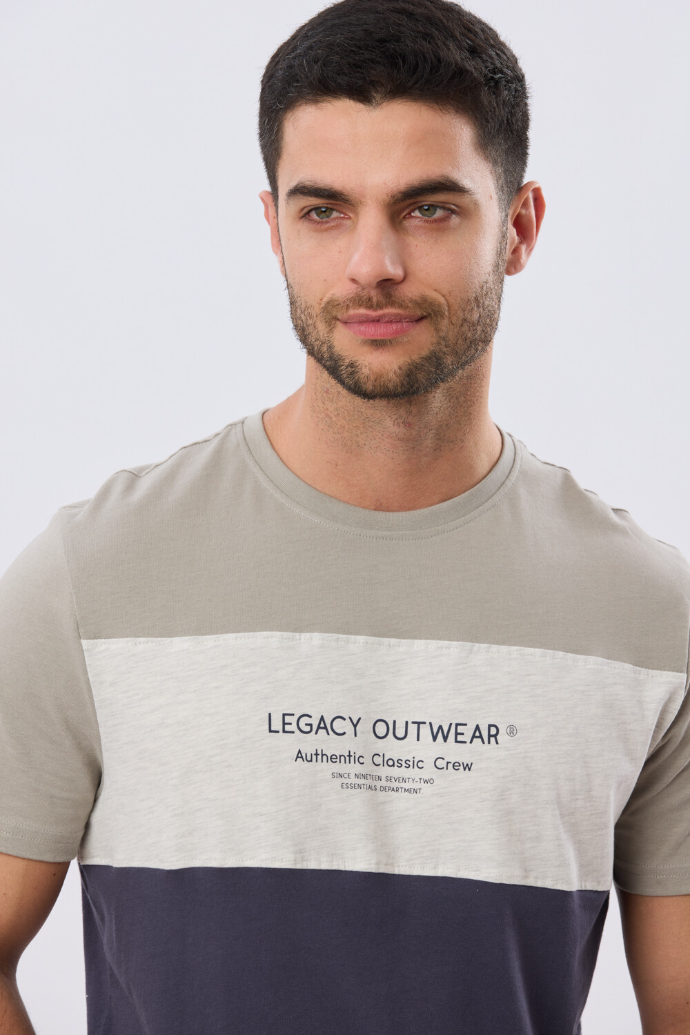 REMERA RAYADA DE ALGODÓN Azul
