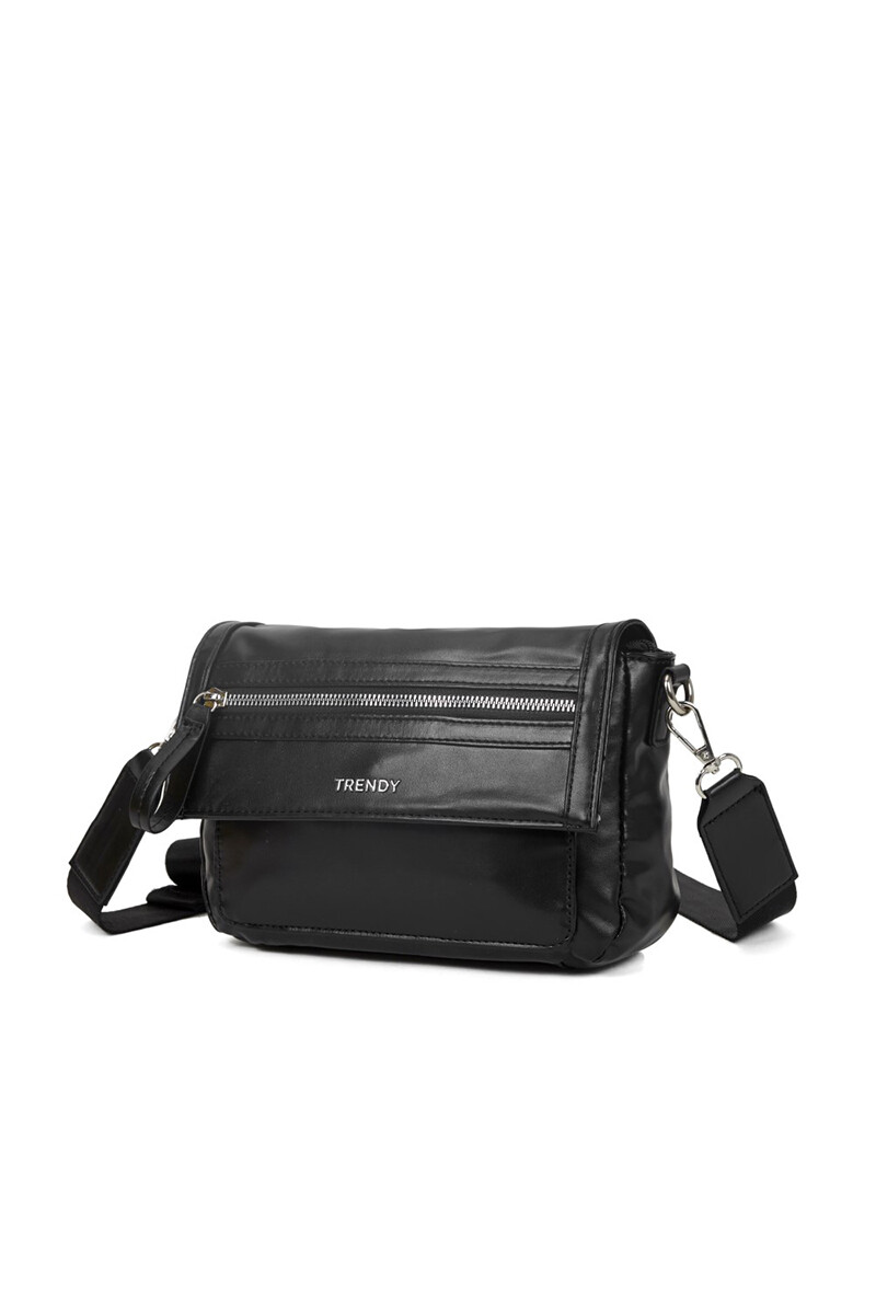 Bandolera con bolsillo frontal Negro