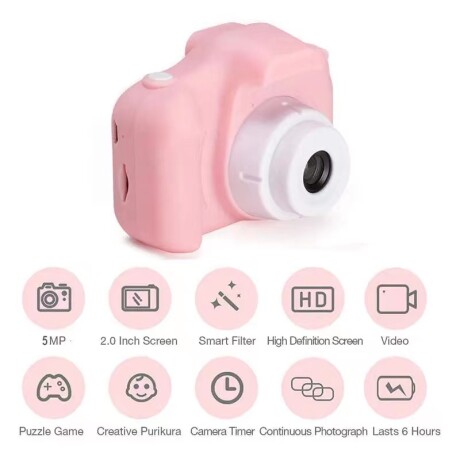 Camara Digital Infantil 2.0 Tft Lcd Hd ROSA