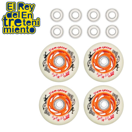 Set Ruedas Silicona Patín Rollers 72mm +8 Rulemanes 2