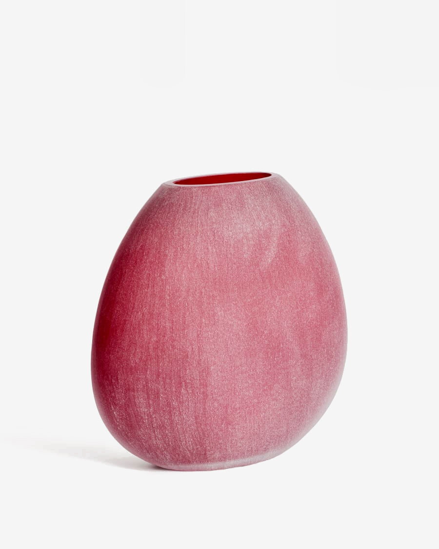 Jarrón Rovena de vidrio burdeos 33,5 cm